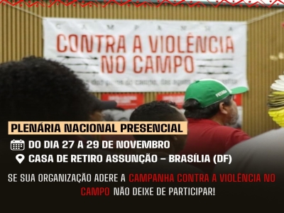 CONVITE | Plenária Nacional da Campanha Contra a Violência no Campo em Brasília