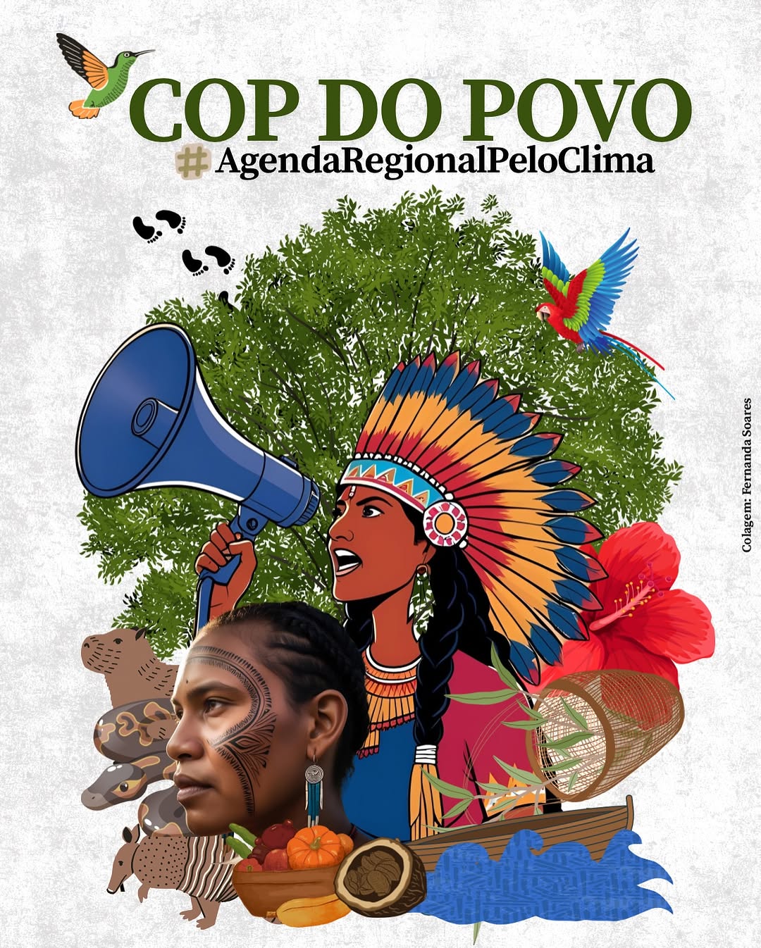COP do Povo: Agenda Regional pelo Clima. Ilustração em colagem de Fernanda Soares