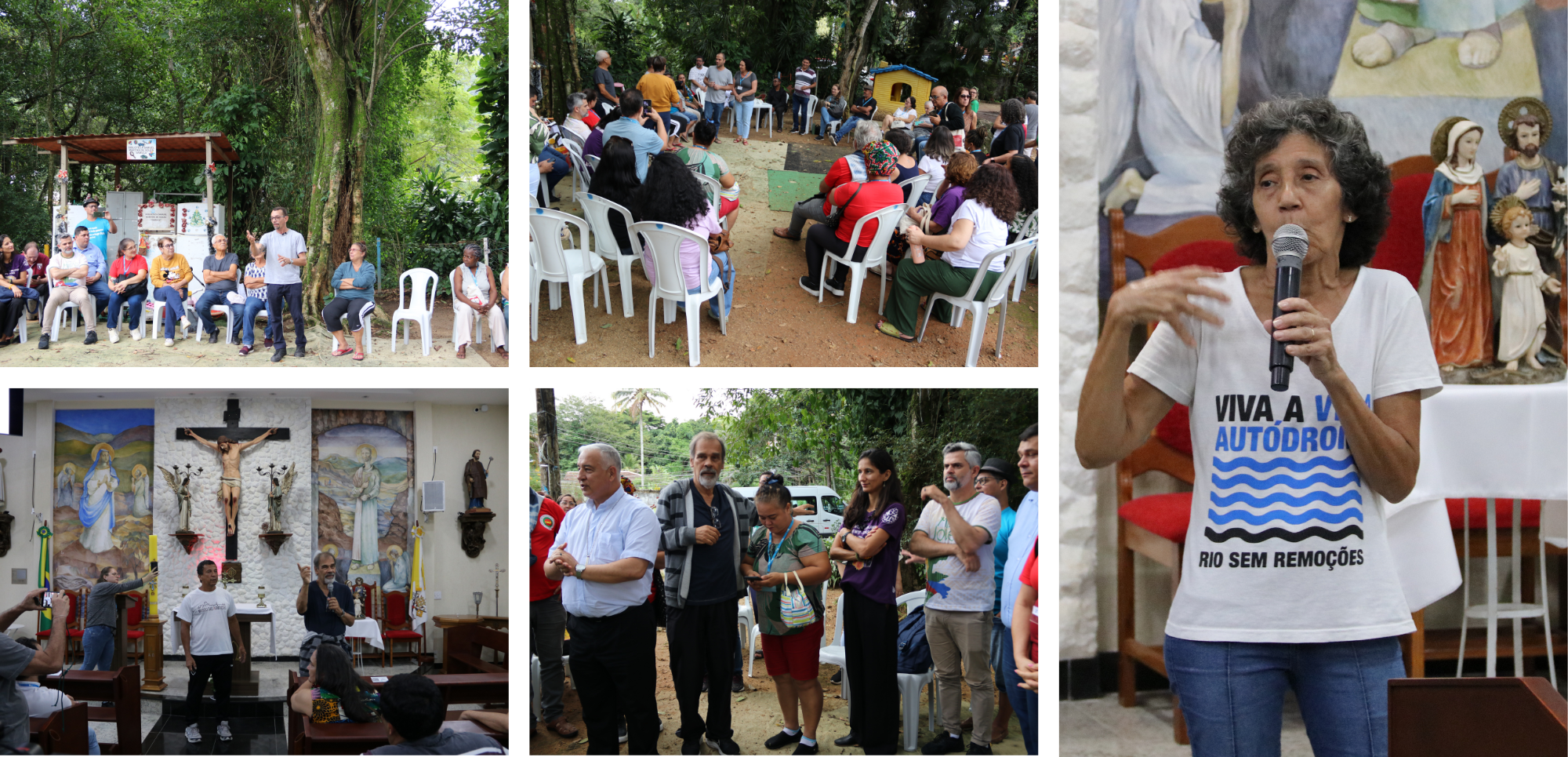 Em visitas na Comunidade Horto Florestal e Vila Autódromo o grupo ouviu a história de resistências e lutas pelo direito à moradia no Rio de Janeiro. Fotos: Juce Rocha/Cepast-CNBB.