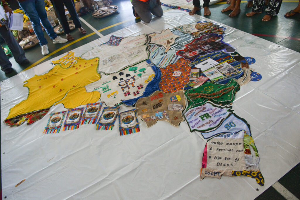 A presença, resistência e profecia junto às comunidades em todo o país está retratada no mapa construído pelas caravanas do Congresso Nacional da CPT. Foto: Renata Costa / CPT NE 2