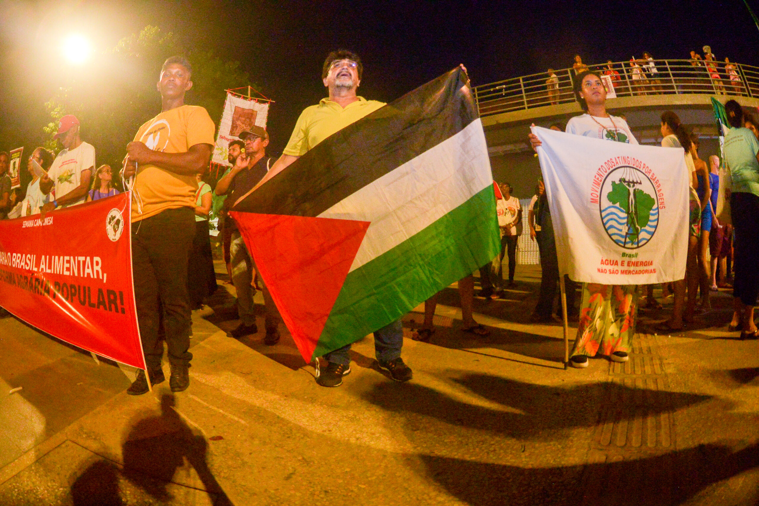 Apoio ao Povo Palestino e Denúncia ao genocídio promovido pelo Estado de Israel, na Celebração dos Mártires e Defensores/as da Vida no Campo. Foto: Felipe Correia / CPT NE2