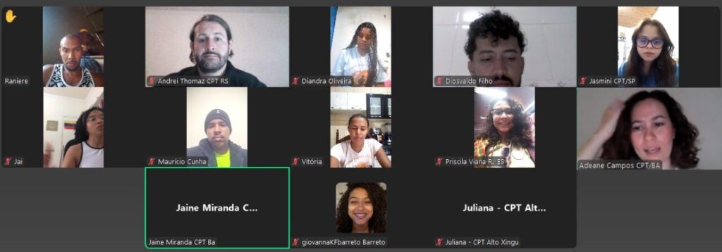 Coletivo de Juventudes da CPT delineia estratégias de fortalecimento em encontro virtual 