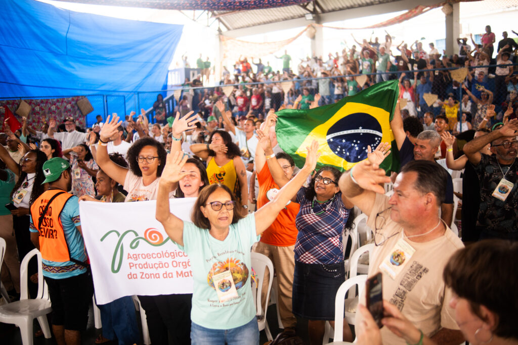 A análise de Conjuntura também contou com momentos de animação e a Fila do Povo. Foto: Rodrigo Correia