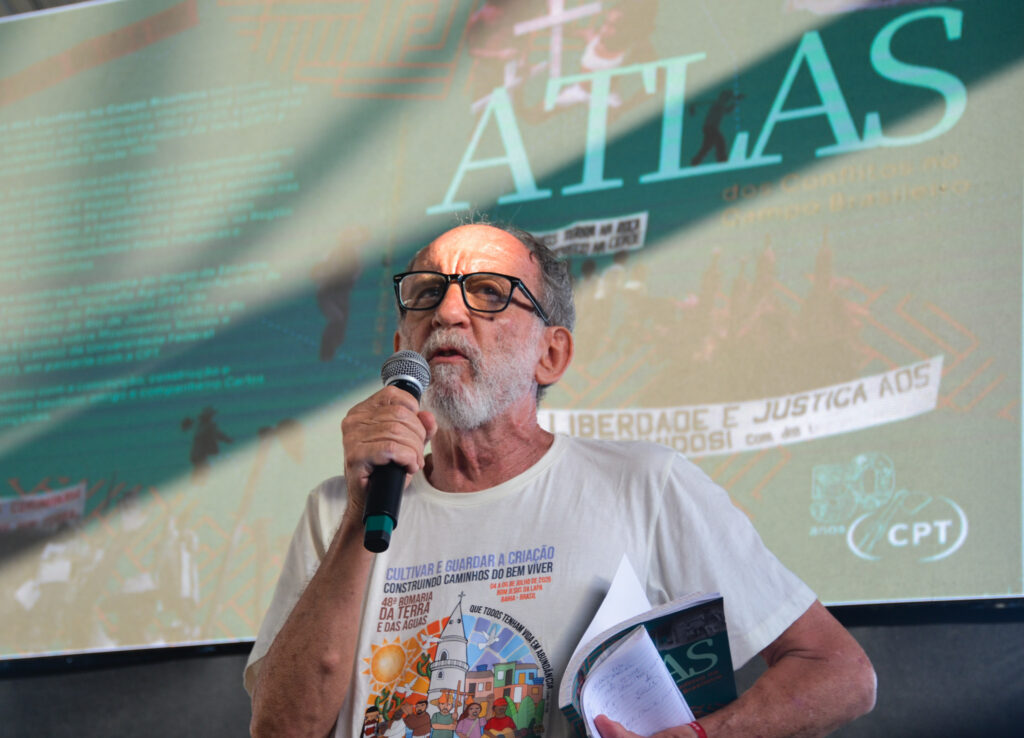 Ruben Siqueira, agente da CPT Bahia, durante o lançamento do Atlas dos Conflitos. Foto: Renata Costa / CPT NE 2