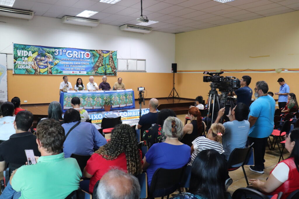 Coletiva de imprensa do Grito dos Excluídos e Excluídas em Manaus. Foto: Ascom Arquidiocese de Manaus