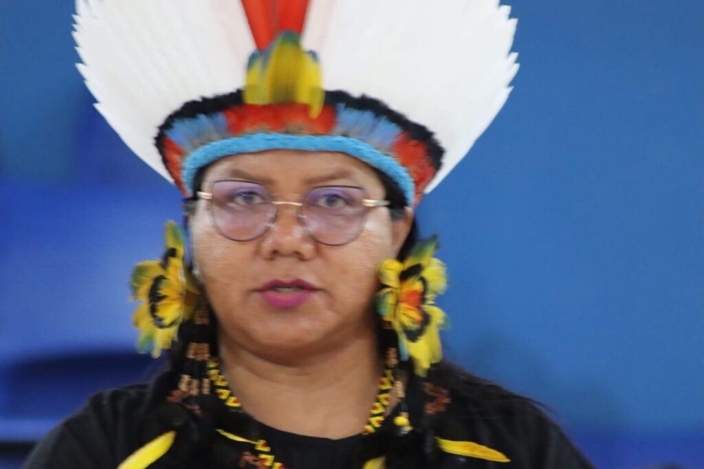 Cacica Miriam Tembé, presidente da Associação Indígena Tembé do Vale do Acará, em Tomé-Açu (PA). Foto: Cláudia Pereira