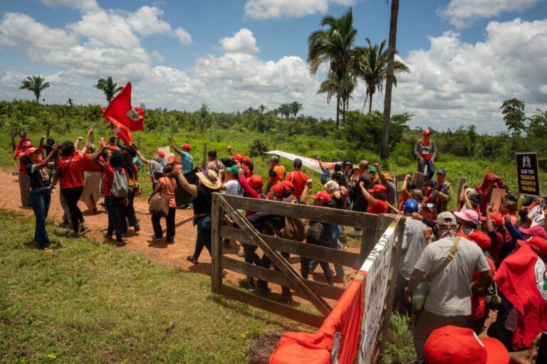 A mobilização reúne mulheres camponesas, trabalhadoras rurais e lideranças populares que ocupam fazenda em situação irregular no Tocantins. Foto: MST TO