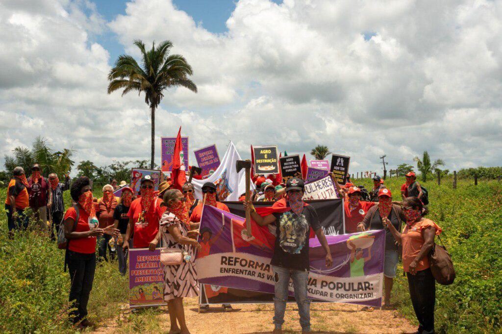 A ação integra a agenda de mobilizações das mulheres da região amazônica em defesa da terra, da reforma agrária e do enfrentamento ao trabalho escravo. Foto: MST