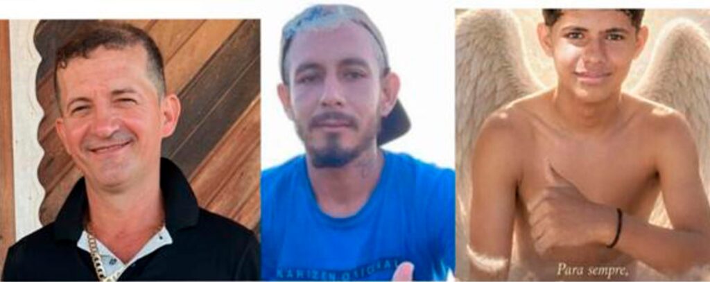 As vítimas são: Josias Albuquerque de Oliveira, de 45 anos, Antônio Renato, de 32 anos; e um sobrinho dele, o adolescente Arthur Henrique Ferreira Said, de apenas 14 anos, o que torna os crimes ainda mais dolorosos. Foto: Divulgação